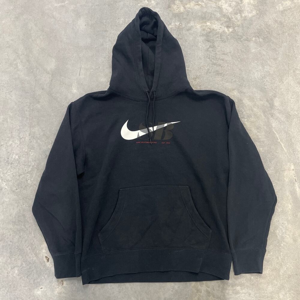 Nike SB hoodie skateboarding black big logo Size large